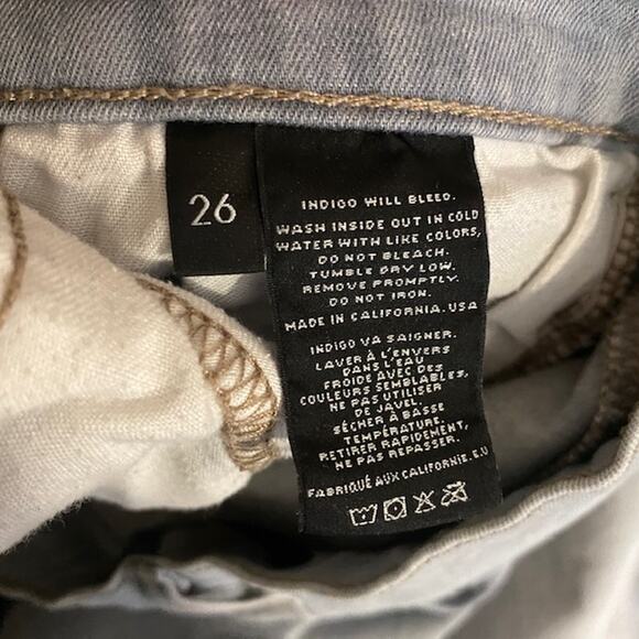 J Brand Light Wash Rail Illusion Skinny Denim Jeans Women Sz 26 - Picture 10 of 10